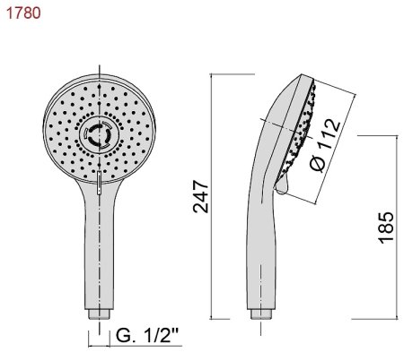 Ручной душ Giulini Futuro F1780 Хром 