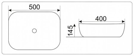 Раковина CeramaLux D1302H134 накладная 