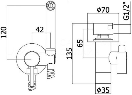 Гигиенический душ со смесителем Webert Sax Evolution SE870303010 Золото 