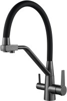 Смеситель для кухни с подключением фильтра Shevanik S968T, оружейная сталь