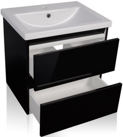 Тумба под раковину Style Line Даймонд 70 Люкс Plus подвесная Белый глянец 