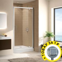 Душевая дверь в нишу Cezares ECO-O-BA-1-90-C-Cr стекло прозрачное + трап в подарок