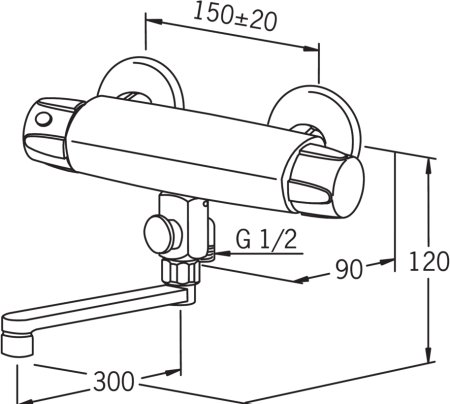 Комплект для ванной Термостат Oras Nova 7447X для ванны с душем + Душевой гарнитур Oras Apollo 544 