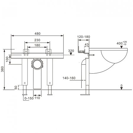 Инсталляция Abber AC0102P для унитаза с крепежом 