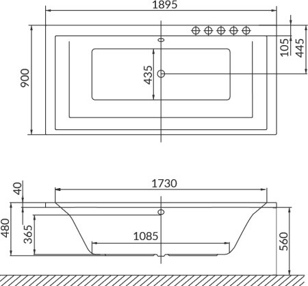 Акриловая ванна Excellent Crown Grand WAEX.CRG19.SMART 190x90 