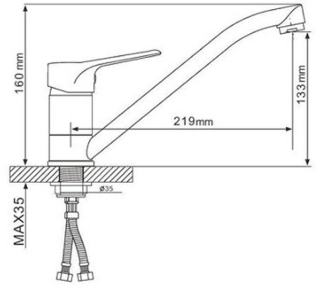 Смеситель для кухни Gappo G36 G4936 Хром 