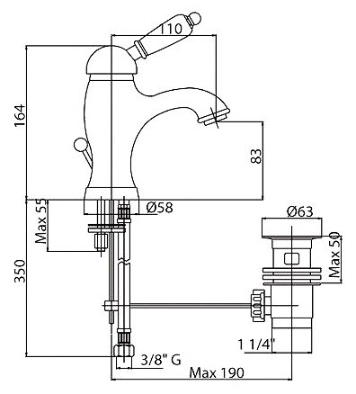 Смеситель Cezares Vintage VINTAGE-LSM1-02-Sw для раковины 