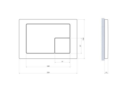 Кнопка смыва Cersanit Corner 64108 хром глянцевый 