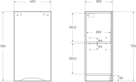 Шкаф пенал подвесной BelBagno FLY-MARINO-750-1A-SC-BL-P-L 