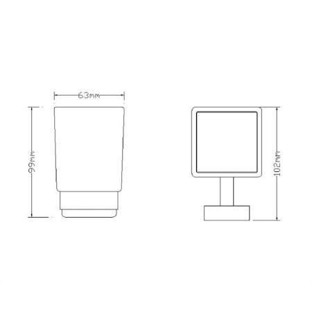Стакан Omnires Lift 8158CR хром/белый 