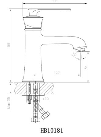 Смеситель однорычажный для раковины HAIBA HB10181 хром 