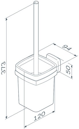 Ершик для унитаза AM.PM Gem A9033422 Черный Белый 