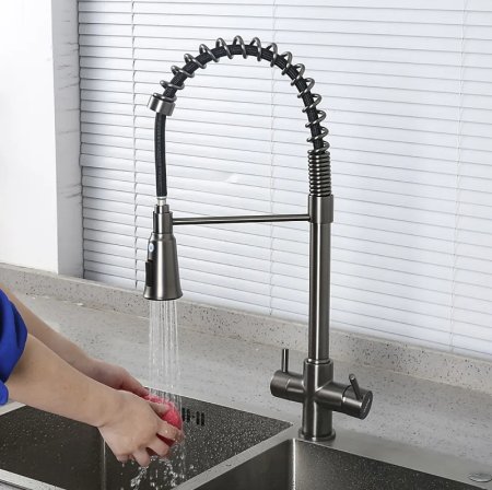 Смеситель для кухни Gappo G4398-69 Оружейная сталь 