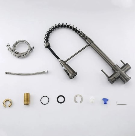 Смеситель для кухни Gappo G4398-69 Оружейная сталь 