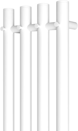 Полотенцесушитель электрический APEXTERMO Luna LN10113WM 1100x180 с крючками, белый матовый 