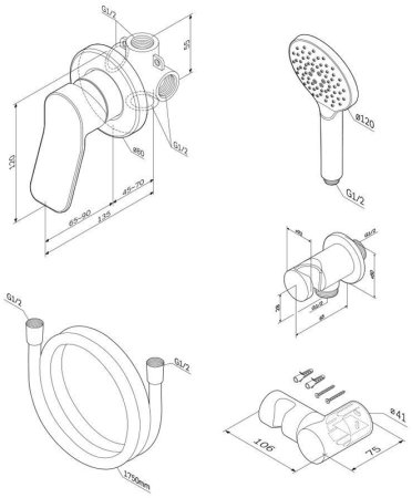 Смеситель для душа AM.PM X-Joy FB85A2H020 Хром 