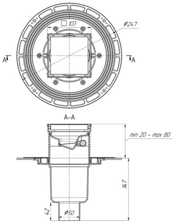 Душевой трап Bronze de Luxe Цветок 21975-5902 с решеткой Бронза 