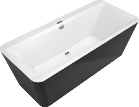 Акриловая ванна Villeroy & Boch Squaro Edge 12 Duo UBQ180SQE7PDT1V-01 180x80, черная панель 