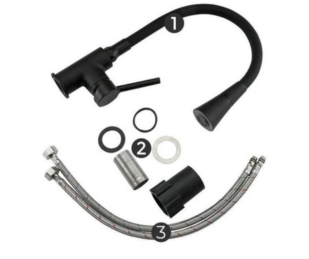 Смеситель для кухни Frap H44 F4044-6 Черный матовый 