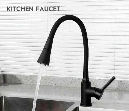 Смеситель для кухни Frap H44 F4044-6 Черный матовый 