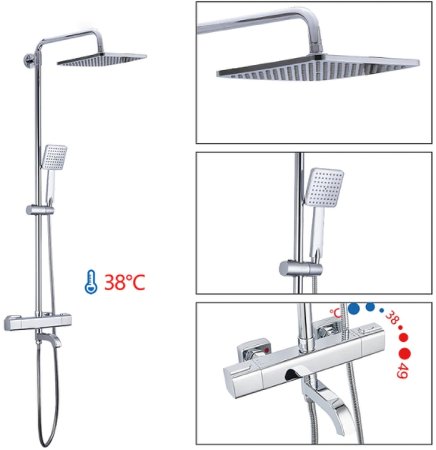 Душевая система Gappo G91 G2491 с термостатом Хром 