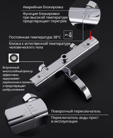 Душевая система Gappo G91 G2491 с термостатом Хром 