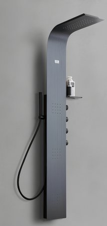 Душевая панель Cerutti SPA Bella B CT9254 с гидромассажем Черная матовая 