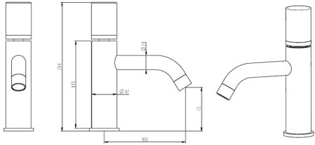 Смеситель для раковины Boheme Stick 121-G-MR-W Золото Белый 