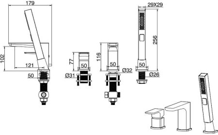 Смеситель на борт ванны Allen Brau Infinity 5.21008-00 Хром 