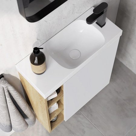 Корпус тумбы под раковину Aqwella Alba 60 R ALB0106RDD подвесной Дуб Давос 