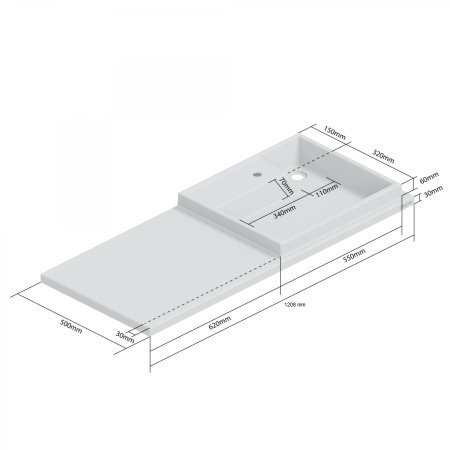 Раковина над стиральной машиной СаНта Юпитер 120 L 