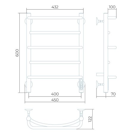Полотенцесушитель электрический Larusso Евромикс П5 40х60 