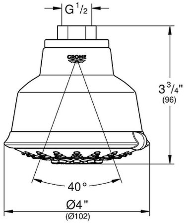 Верхний душ Grohe Relexa Rustic 100 Five 27126001 Хром 