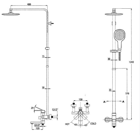 Душевая система Kaiser Sonat 37182 Хром 