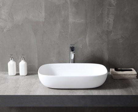 Раковина накладная ABBER Stein AS2620 белая матовая 