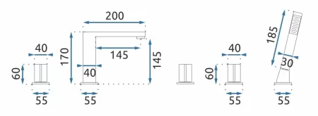 Смеситель на борт ванны Rea Icon REA-B3622 
