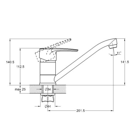 Смеситель G-Lauf 4G4-A018 для кухонной мойки 