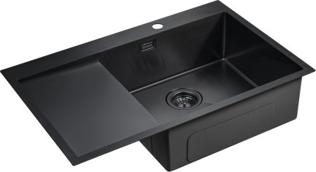 Мойка кухонная Paulmark Elde PM807851-GMR вороненая сталь 