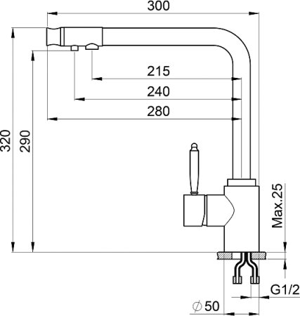 Смеситель Granula GR-2301 для кухонной мойки, эспрессо 