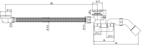 Слив-перелив для ванны AltroBagno BD 070306 Br 