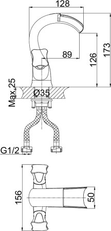 Смеситель D&K Hessen Grimm DA1382801 для раковины 