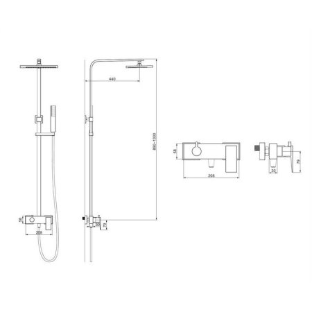 Душевая стойка Omnires Parma PM7444GR графит 