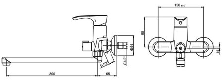 Смеситель для ванны Paini Palermo PACR119KM универсальный Хром 