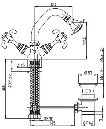 Смеситель для биде Paini Ornellaia 87CR251 Хром 