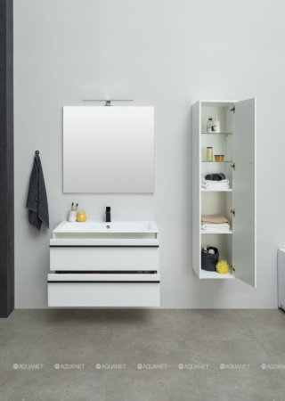 Зеркало Aquanet Lino 90 белый матовый 