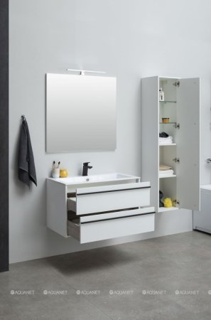 Зеркало Aquanet Lino 90 белый матовый 