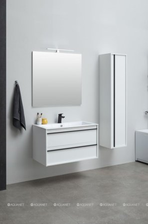 Зеркало Aquanet Lino 90 белый матовый 