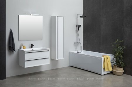 Зеркало Aquanet Lino 90 белый матовый 