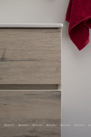 Тумба с раковиной Aquanet Алвита New 100 2 ящика, дуб веллингтон белый 