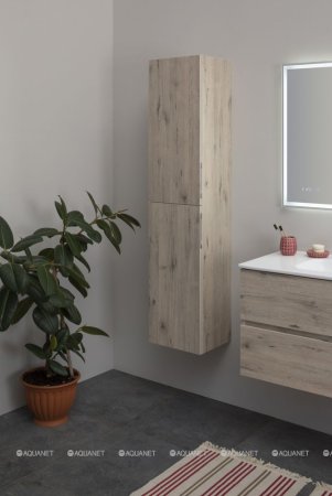 Тумба с раковиной Aquanet Алвита New 100 2 ящика, дуб веллингтон белый 